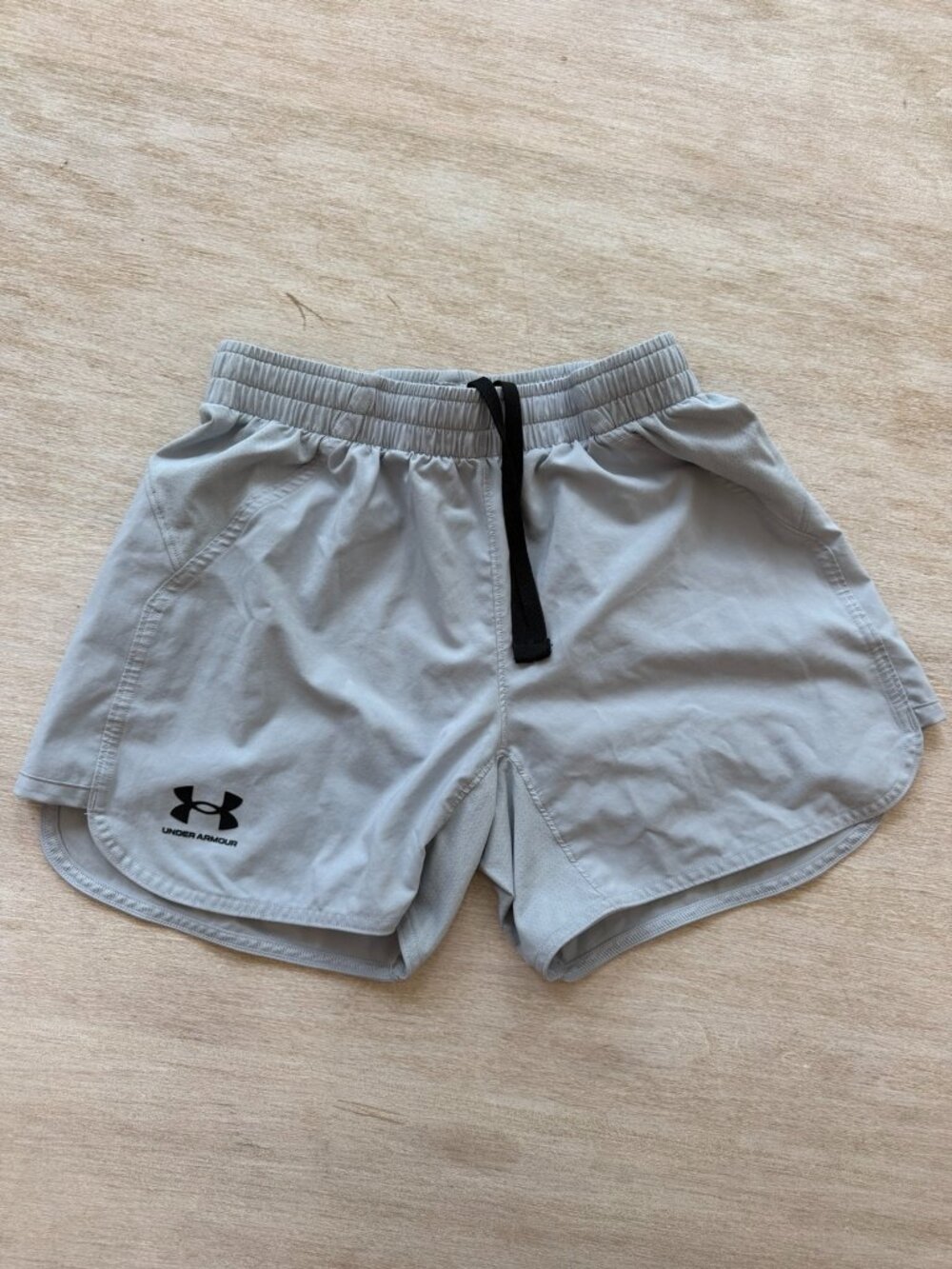 Under Armour Girls Fitted Running Athletic Shorts Gray XS